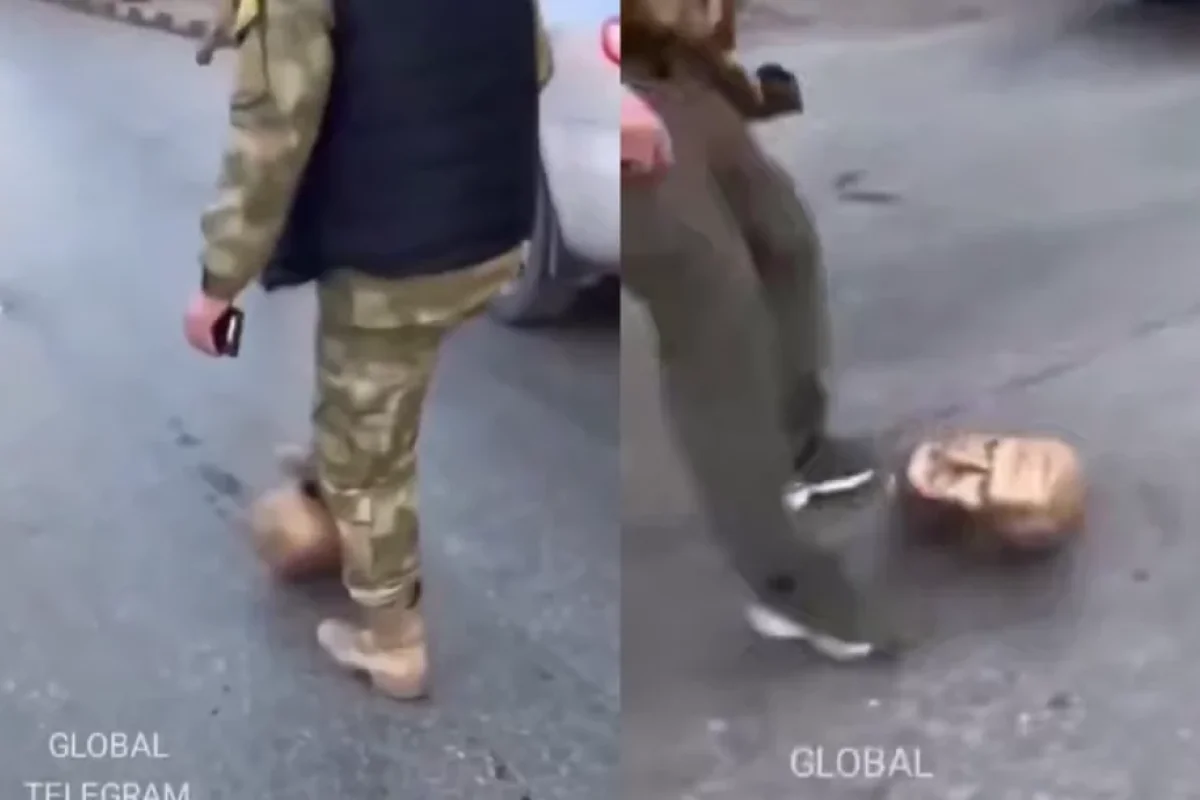 Üsyançılar Hələbdə Əsədin “başı” ilə FUTBOL OYNAYIRLAR