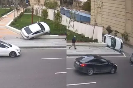 Bakıda baş verən dəhşətli qəzanın - ANBAAN GÖRÜNTÜLƏRİ