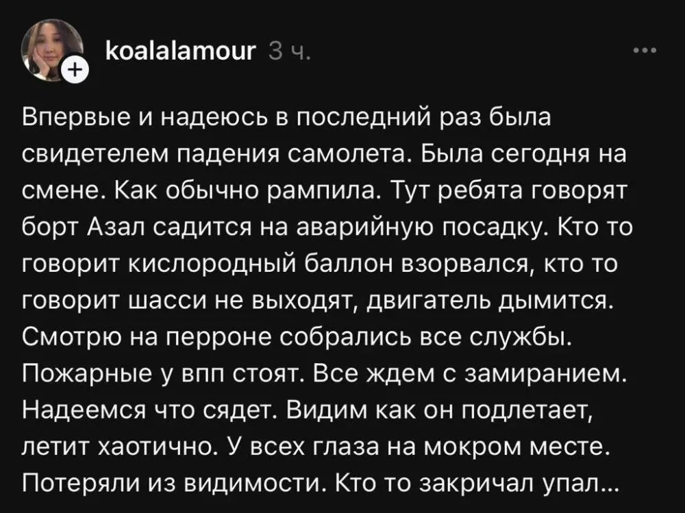 Qəza yerinə ilk gedən şahidlər nələr danışdı: - “İlk olaraq stüardessa ...”