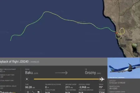 "FlightRadar24" təyyarə qəzası ilə bağlı məlumatları yenilədi