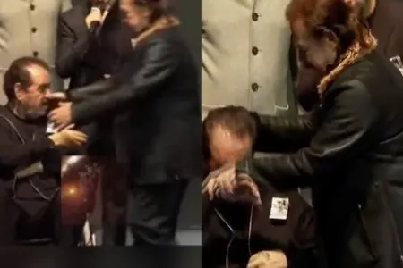 İbrahim Tatlısəs Gəncəbayın əlini öpdü - Video