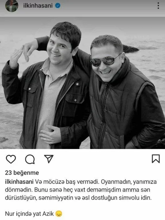 İlkin Həsənidən Azərə vida PAYLAŞIMI