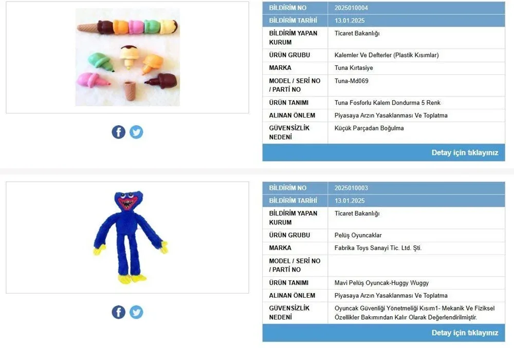 Uşaqlar üçün təhlükə - Dörd məhsul yığışdırılır