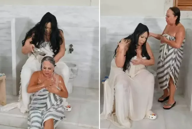 Müğənnilərin hamamdan görüntüləri - YAYILDI - FOTO+VİDEO