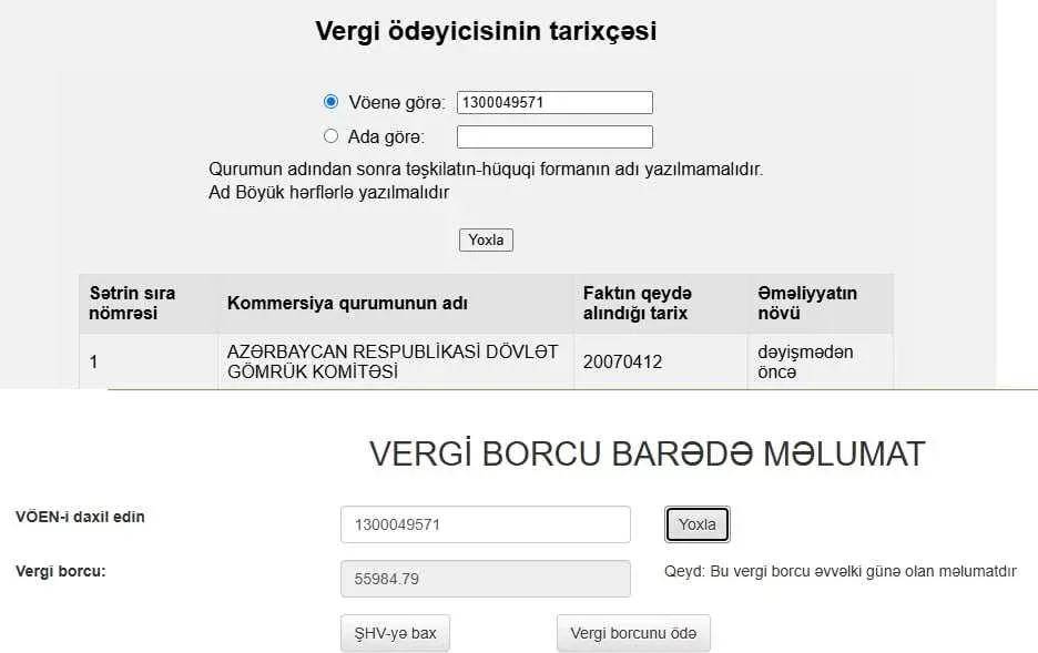 Şahin Bağırovun 60 min vergi borcu var