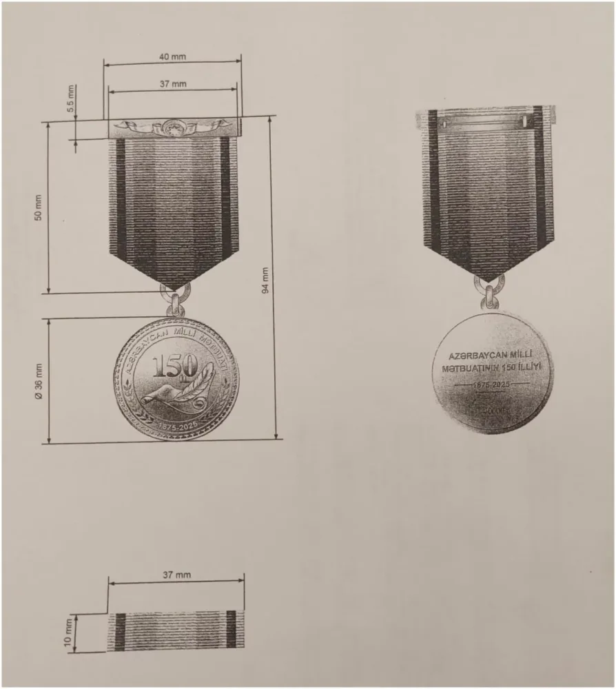 Milli Mətbuatın 150 illik medalı belə olacaq - FOTO