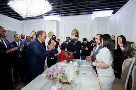 Somali prezidenti Bakıda nikah mərasimində - FOTO