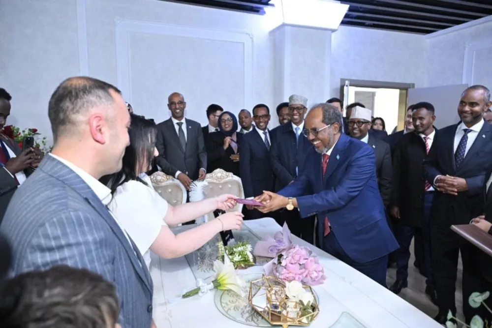 Somali prezidenti Bakıda nikah mərasimində - FOTO