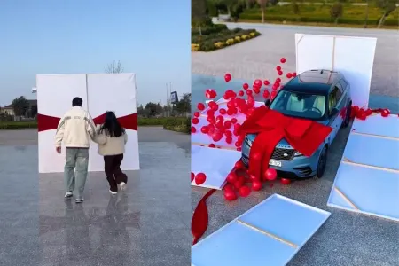 Azərbaycanlı bloqer xanımına "Range Rover" hədiyyə etdi - VİDEO