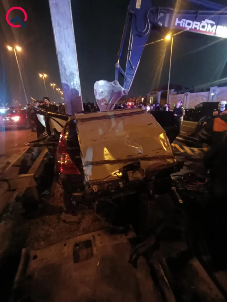 Mərdəkanda ağır qəza - Sürücü öldü - FOTO