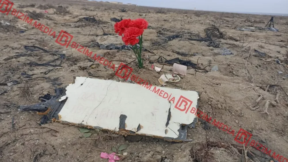 Aktauda təyyarəmizin qəzaya uğradığı yerdən yeni - FOTOLAR