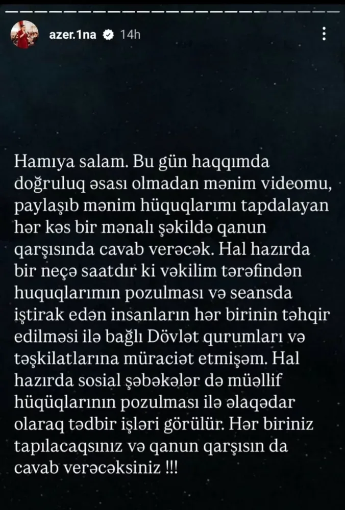 Qalmaqallı psixoloqdan - AÇIQLAMA