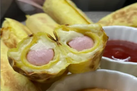 Lavaşda kartof püresi və pendirli sosis - RESEPTİ