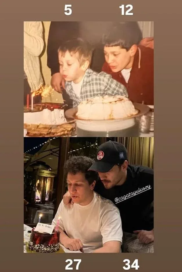 Çağatay 22 illik fərqlə FOTO paylaşdı