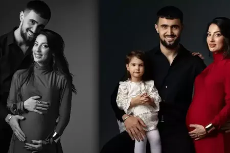 “Qarabağ”ın futbolçusu hamilə xanımı və qızı ilə - FOTOLAR