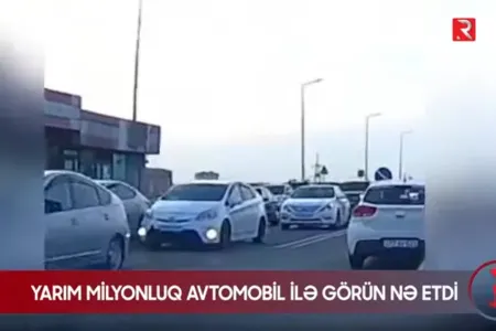 Yarım milyonluq avtomobili ilə GÖRÜN NƏ ETDİ - VİDEO