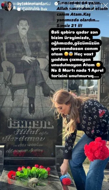 Aytəkindən dünyasını dəyişən atası ilə bağlı paylaşım