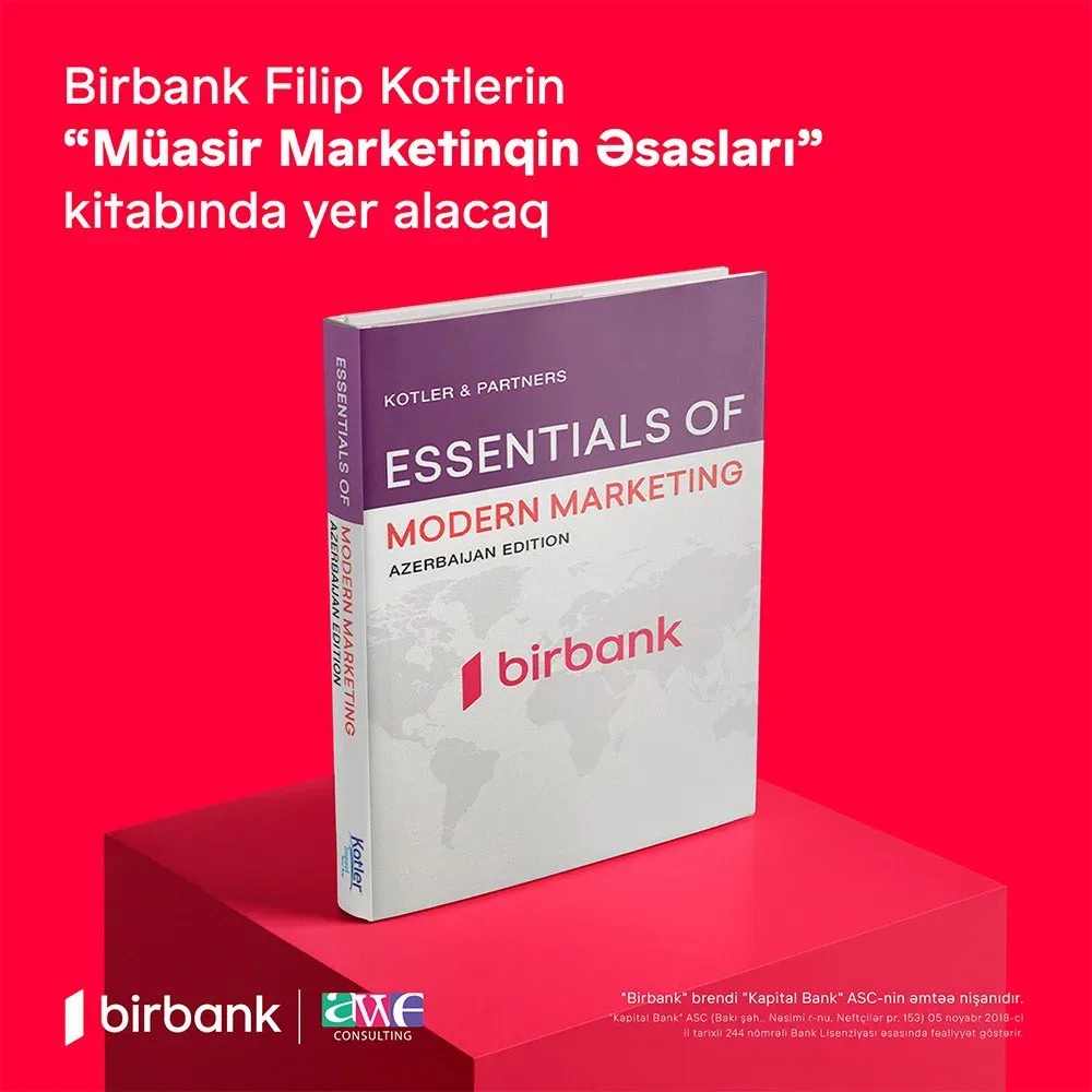 Birbank Filip Kotlerin “Müasir Marketinqin Əsasları” kitabında yer alacaq