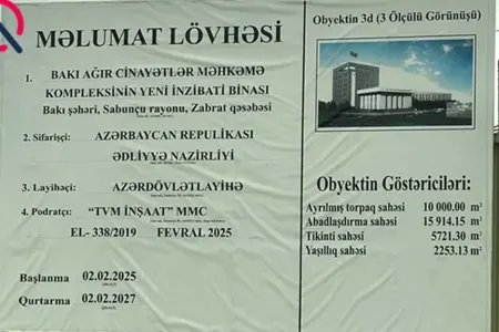 Bakı Ağır Cinayətlər Məhkəməsi mərkəzdən köçürülür - Tikinti başladı
