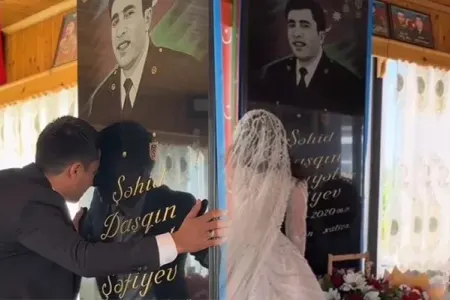 Şəhid qardaşı ilə şəhid bacısı ailə qurdu - VİDEO