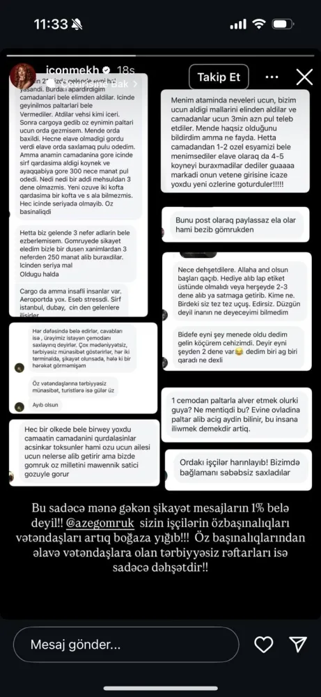 Bloger Gömrük Komitəsindən şikayət etdi - “ürəyimiz belə istəyir”