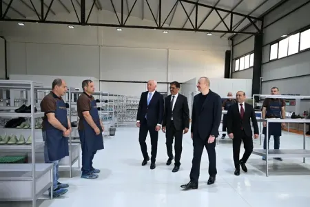 Prezident ayaqqabı fabrikinin açılışında iştirak etdi