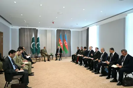 İlham Əliyevin Şahbaz Şəriflə məhdud tərkibdə görüşü keçirildi