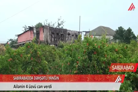 Bir ailənin yanaraq öldüyü evdən - GÖRÜNTÜLƏR
