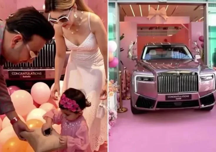 1 yaşlı qızına 1 milyondan baha olan avtomobil aldı