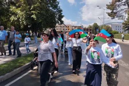 Xankəndidə Silahlı Qüvvələr Günü münasibətilə hərbçilərin yürüşü keçirildi - FOTO