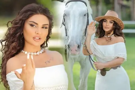 Şəbnəm bu dəfə atla fotosessiya etdirdi - FOTO