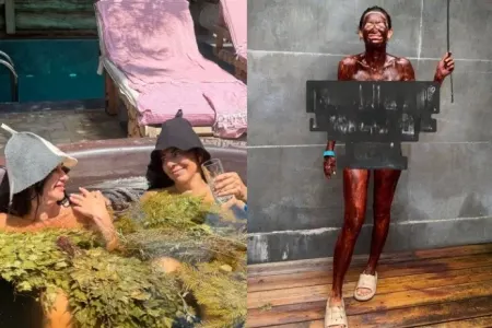 Nəsrin anası ilə şokolad vannası qəbul etdi - – FOTO