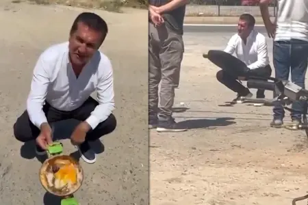 Deputat çöldə 45 dərəcə istidə qayğanaq bişirdi - VİDEO