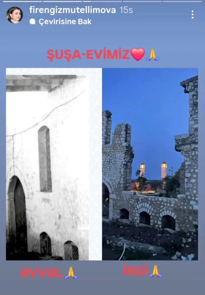 Firəngiz Mütəllimova Şuşadakı evini göstərdi - FOTO