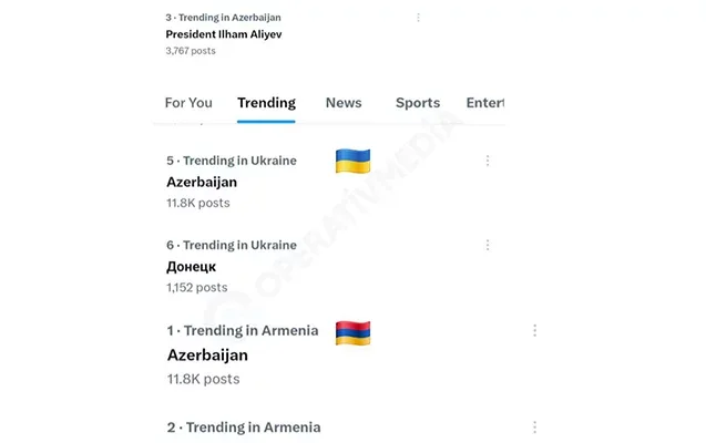Azərbaycan bayrağı Ermənistanda TREND OLDU - FOTO