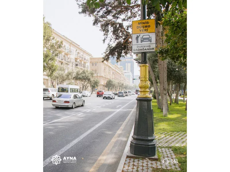 Bakıda taksilər üçün minib-düşmə yerləri yaradıldı