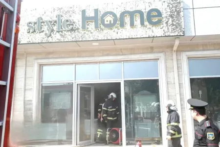 Naxçıvanda mağazada YANĞN - FOTO