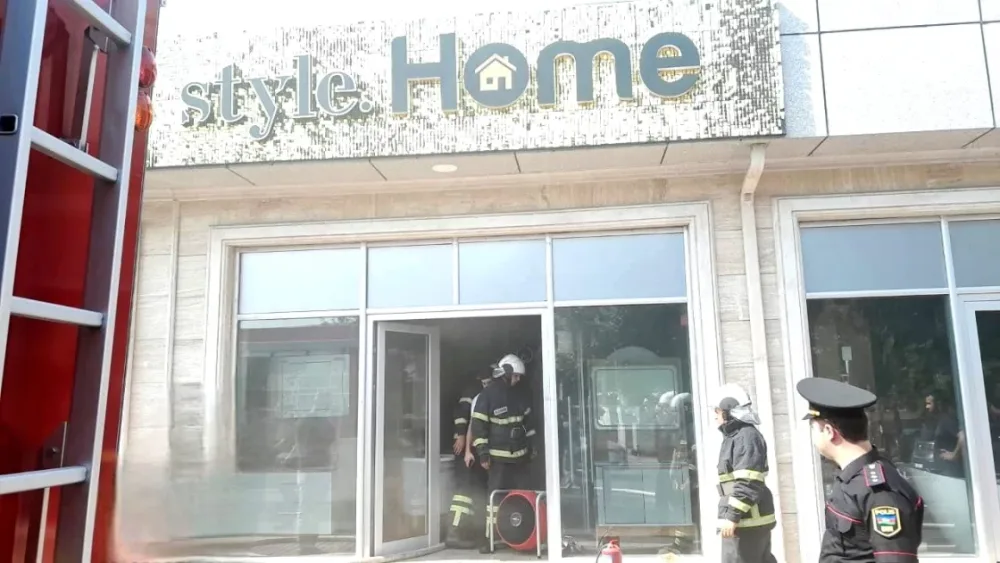 Naxçıvanda mağazada YANĞN - FOTO