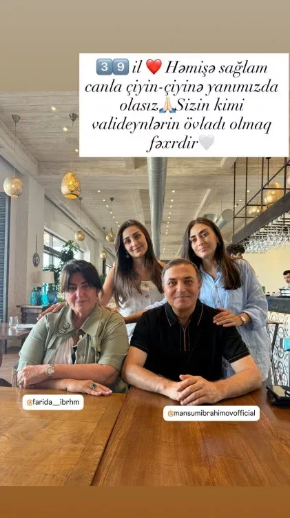 Mənsum İbrahimovun ailəsində xüsusi gün - Foto
