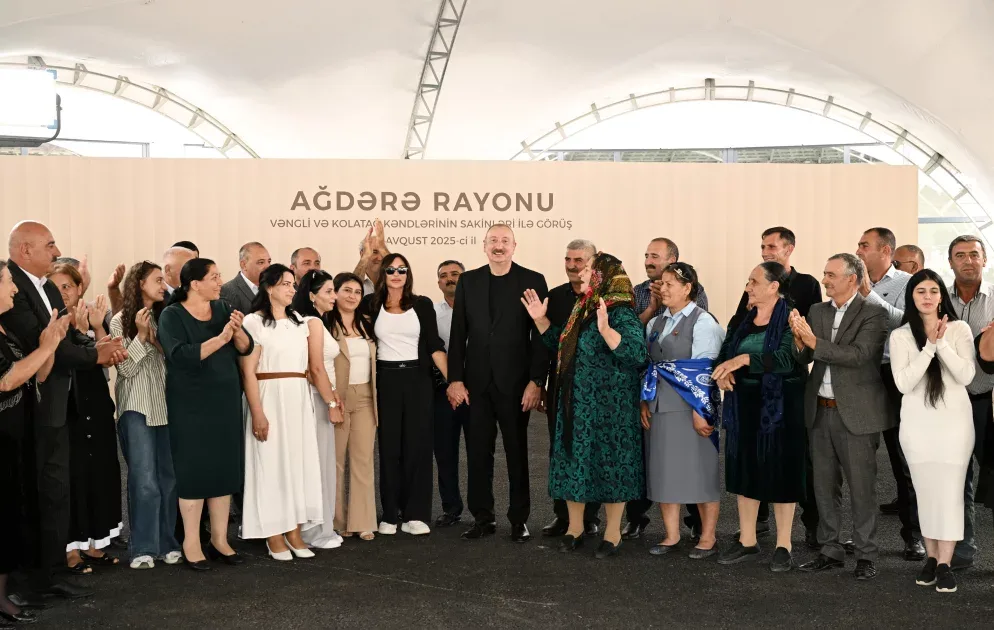 Prezident və xanımı Ağdərədə Vəngli və Kolatağ kəndlərinin sakinləri ilə görüşdülər - YENİLƏNDİ