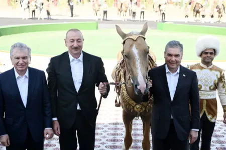 İlham Əliyevə “Axaltəkə” atı hədiyyə edildi - YENİLƏNDİ