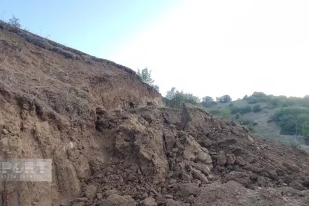 Lerikdə torpaq sürüşməsi baş verdi - Foto