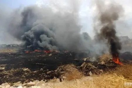 Samuxda açıq ərazidə yanğın başladı