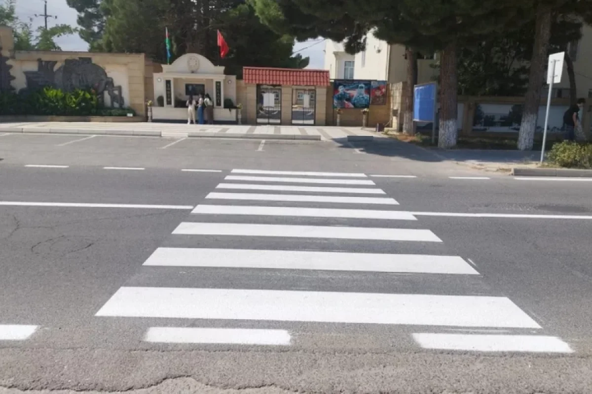 Şabranda yol nişanlanma işləri həyata keçirilib - FOTOLAR