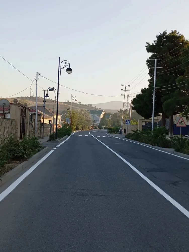 Şabranda yol nişanlanma işləri həyata keçirilib - FOTOLAR