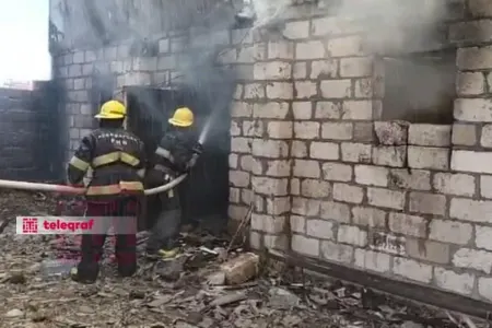 Ağcabədidə yanğın: bir nəfər xəsarət aldı, 8 inək tələf oldu - FOTOLAR