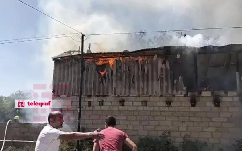 Ağcabədidə yanğın: bir nəfər xəsarət aldı, 8 inək tələf oldu - FOTOLAR