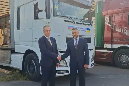 Azərbaycandan göndərilən humanitar yardım Ukraynaya çatdı