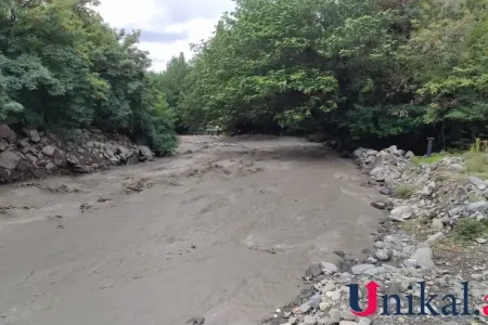 Balakəndə sel körpünü dağıtdı - FOTO
