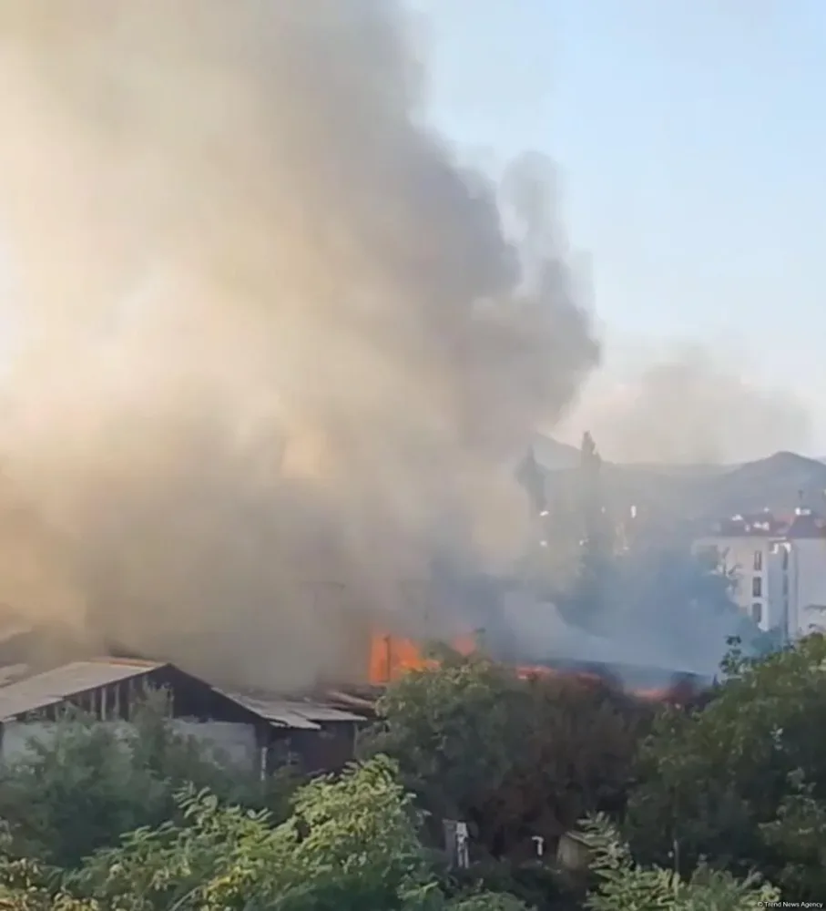 Xankəndidə ev yandı - -FOTO - VİDEO